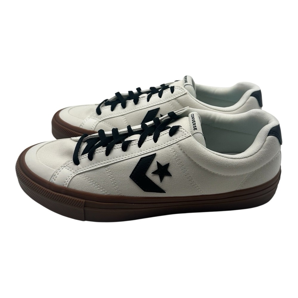 Converse Sport‎ Casual Ox Shoes Men's Size 10 White Black Low Sneakers A13787C - Picture 6 of 10